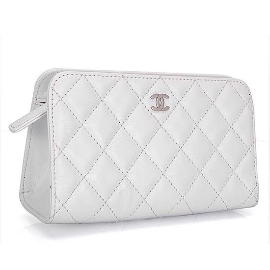 High Quality Chanel Cambon Cosmetie Pouch A31502 White